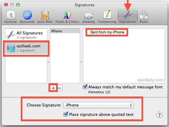outlook for mac changing signature